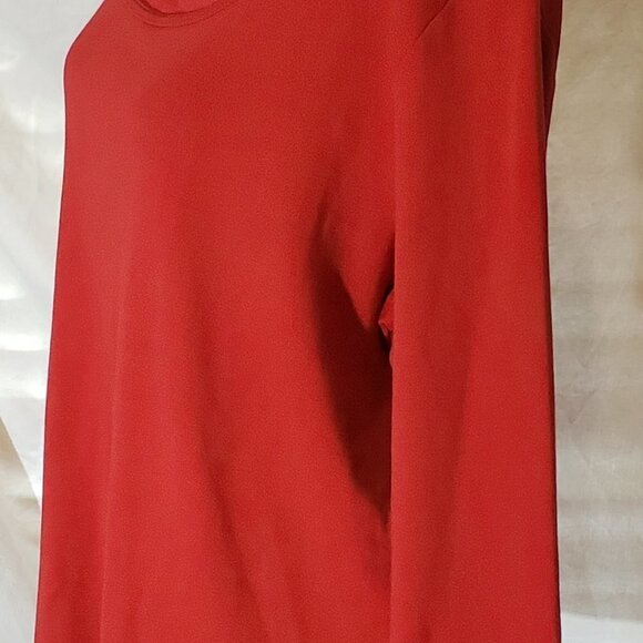 EUC - Rafaella Red Sweater 3/4 sleeve 100% Cotton - Picture 3 of 7